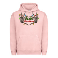 Pigment Salmon spooky christmas skeleton hands Urban Hoodie - FaDigitalArtStudio