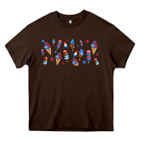 Chocolate Brown usa ice cream and popsicles Heavy Core Tee - AdoDesignShop