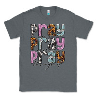 Charcoal Heather pray on it pray over it pray through it Classic Tee - NancyCooperArtShop