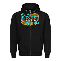 Black Blessed Mama Zipper Hoodie - texasbilliewilder