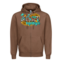 Chestnut Blessed Mama Zipper Hoodie - texasbilliewilder