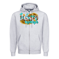 Heather Grey Blessed Mama Zipper Hoodie - texasbilliewilder