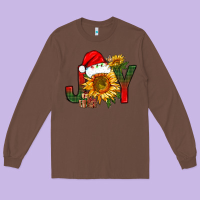 Joy Christmas With Sunflower Bbs Long Sleeve Tee Designed By Bundleandbundleshop