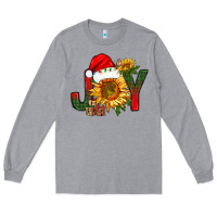 Heather Grey joy christmas with sunflower bbs Long Sleeve Tee - BundleAndBundleShop