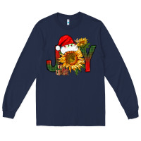 Navy joy christmas with sunflower bbs Long Sleeve Tee - BundleAndBundleShop