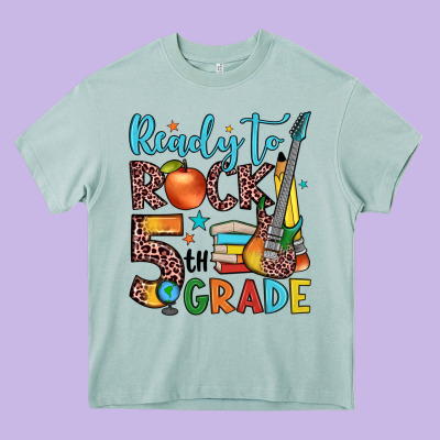 Ready To Rock 5th Grade Heavy Core Tee Designed By Jahusdesignshop