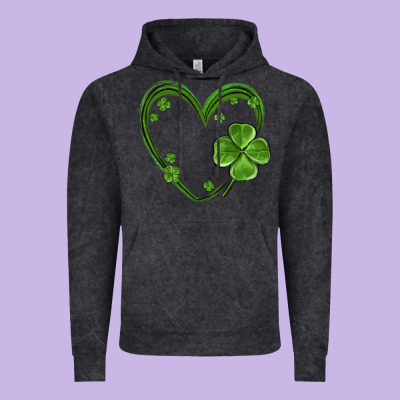 St Patricks Day Shamrock Heart Vintage Hoodie Designed By Maliassmallbusiness