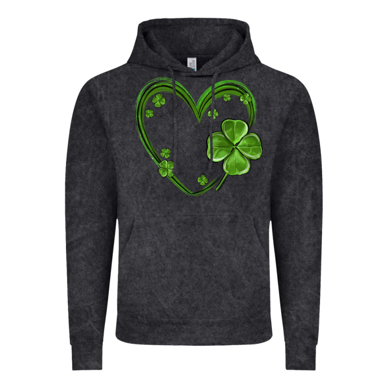 St Patricks Day Shamrock Heart Vintage Hoodie by MaliasSmallBusiness | Teevron