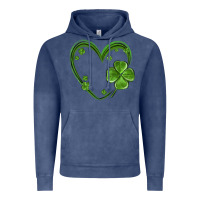 Vintage Denim st patricks day shamrock heart Vintage Hoodie - MaliasSmallBusiness