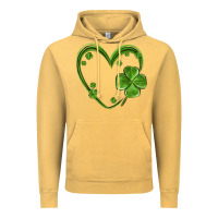 Vintage Mustard st patricks day shamrock heart Vintage Hoodie - MaliasSmallBusiness