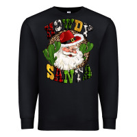 Black howdy santa western cactus christmas Premium Sweatshirt - CowGirlArtShop