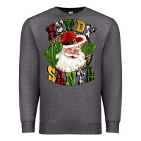 Charcoal Heather howdy santa western cactus christmas Premium Sweatshirt - CowGirlArtShop