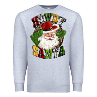 Heather Grey howdy santa western cactus christmas Premium Sweatshirt - CowGirlArtShop