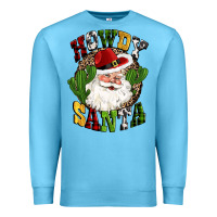 Ocean Blue howdy santa western cactus christmas Premium Sweatshirt - CowGirlArtShop