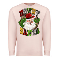 Pale Pink howdy santa western cactus christmas Premium Sweatshirt - CowGirlArtShop