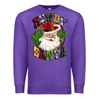 Purple howdy santa western cactus christmas Premium Sweatshirt - CowGirlArtShop