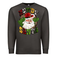 Smoke howdy santa western cactus christmas Premium Sweatshirt - CowGirlArtShop