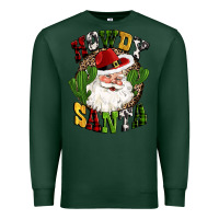 Sports Green howdy santa western cactus christmas Premium Sweatshirt - CowGirlArtShop