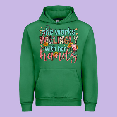 She Works Willingly With Her Hands Urban Hoodie Designed By Fadigitalartstudio