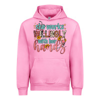 Fuchsia Pink she works willingly with her hands Urban Hoodie - FaDigitalArtStudio