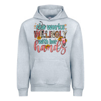 Heather Grey she works willingly with her hands Urban Hoodie - FaDigitalArtStudio