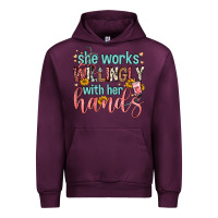 Mauve Wine she works willingly with her hands Urban Hoodie - FaDigitalArtStudio