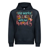 Navy she works willingly with her hands Urban Hoodie - FaDigitalArtStudio