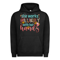 Pigment Black she works willingly with her hands Urban Hoodie - FaDigitalArtStudio