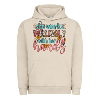 Pigment French Oak she works willingly with her hands Urban Hoodie - FaDigitalArtStudio