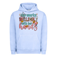Pigment Grape Ice she works willingly with her hands Urban Hoodie - FaDigitalArtStudio