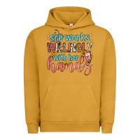 Pigment Peanut Butter she works willingly with her hands Urban Hoodie - FaDigitalArtStudio