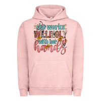 Pigment Salmon she works willingly with her hands Urban Hoodie - FaDigitalArtStudio