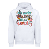 White she works willingly with her hands Urban Hoodie - FaDigitalArtStudio