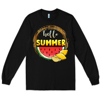 Black hello summer watermelon Long Sleeve Tee - JahusDesignShop