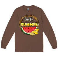 Chestnut hello summer watermelon Long Sleeve Tee - JahusDesignShop