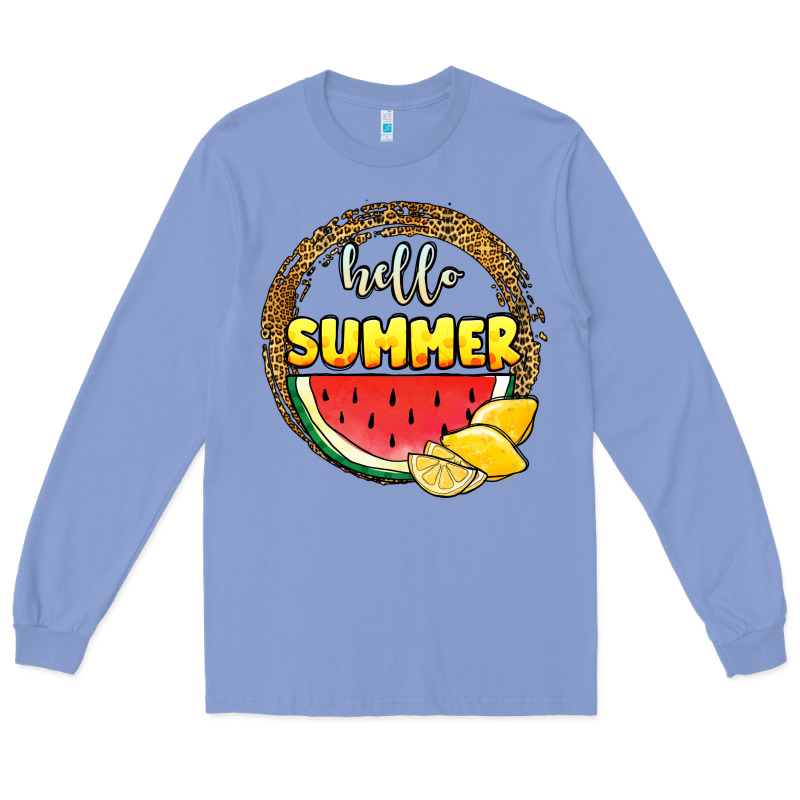 Hello Summer Watermelon Long Sleeve Tee by JahusDesignShop | Teevron