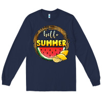 Navy hello summer watermelon Long Sleeve Tee - JahusDesignShop