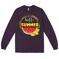 Plum hello summer watermelon Long Sleeve Tee - JahusDesignShop