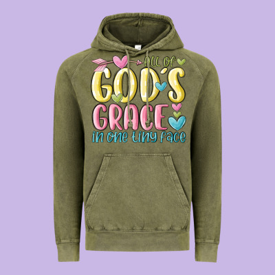 All Of God's Grace In One Tiny Face Vintage Hoodie Designed By Maliassmallbusiness