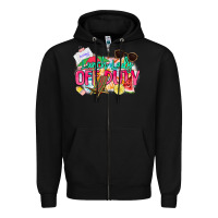Black Lunch lady off duty Zipper Hoodie - NancyCooperArtShop