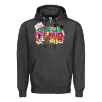Charcoal Heather Lunch lady off duty Zipper Hoodie - NancyCooperArtShop
