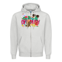 Dove Grey Lunch lady off duty Zipper Hoodie - NancyCooperArtShop