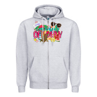 Heather Grey Lunch lady off duty Zipper Hoodie - NancyCooperArtShop
