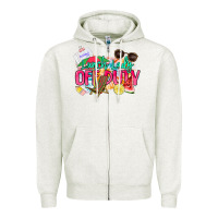Oatmeal Heather Lunch lady off duty Zipper Hoodie - NancyCooperArtShop