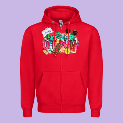 Lunch Lady Off Duty Zipper Hoodie Designed By Nancycooperartshop