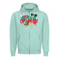 Seafoam Lunch lady off duty Zipper Hoodie - NancyCooperArtShop