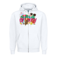 White Lunch lady off duty Zipper Hoodie - NancyCooperArtShop