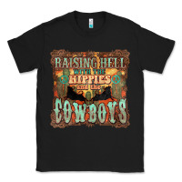 Black raising hell with the hippies and the cowboys Classic Tee - NancyCooperArtShop