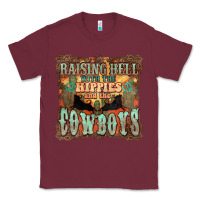 Burgundy raising hell with the hippies and the cowboys Classic Tee - NancyCooperArtShop