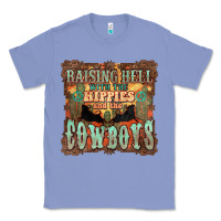 Colony Blue raising hell with the hippies and the cowboys Classic Tee - NancyCooperArtShop